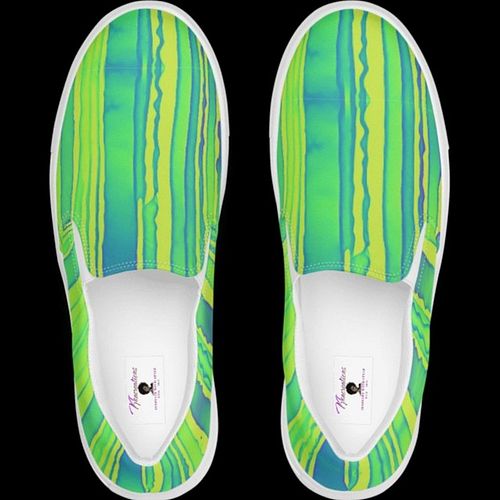 Light up your look with our Neon Dreams Glitch Art Slip-Ons! These striking canvas shoes showcase bold glitch art in vibrant ...