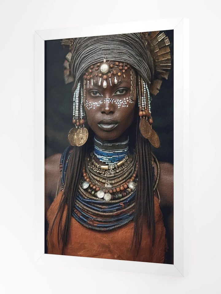 African Woman in Traditional Head Dress, Multi-Colored Jewelry Poster Print, Framed product image (11)