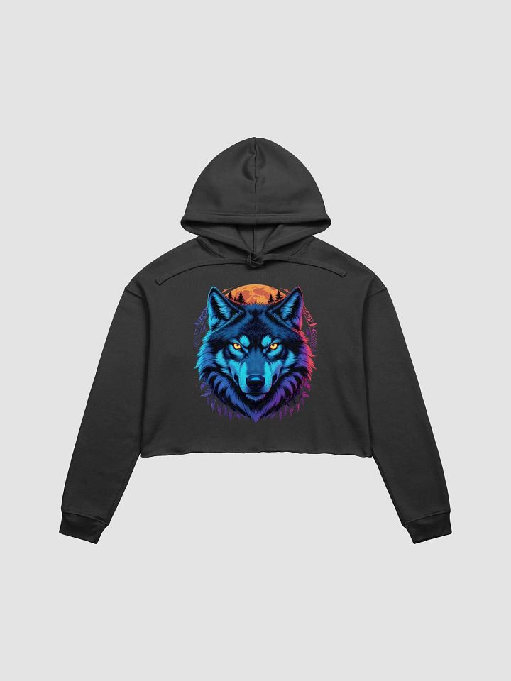 Mystic Wolf Moon Crop Hoodie product image (1)
