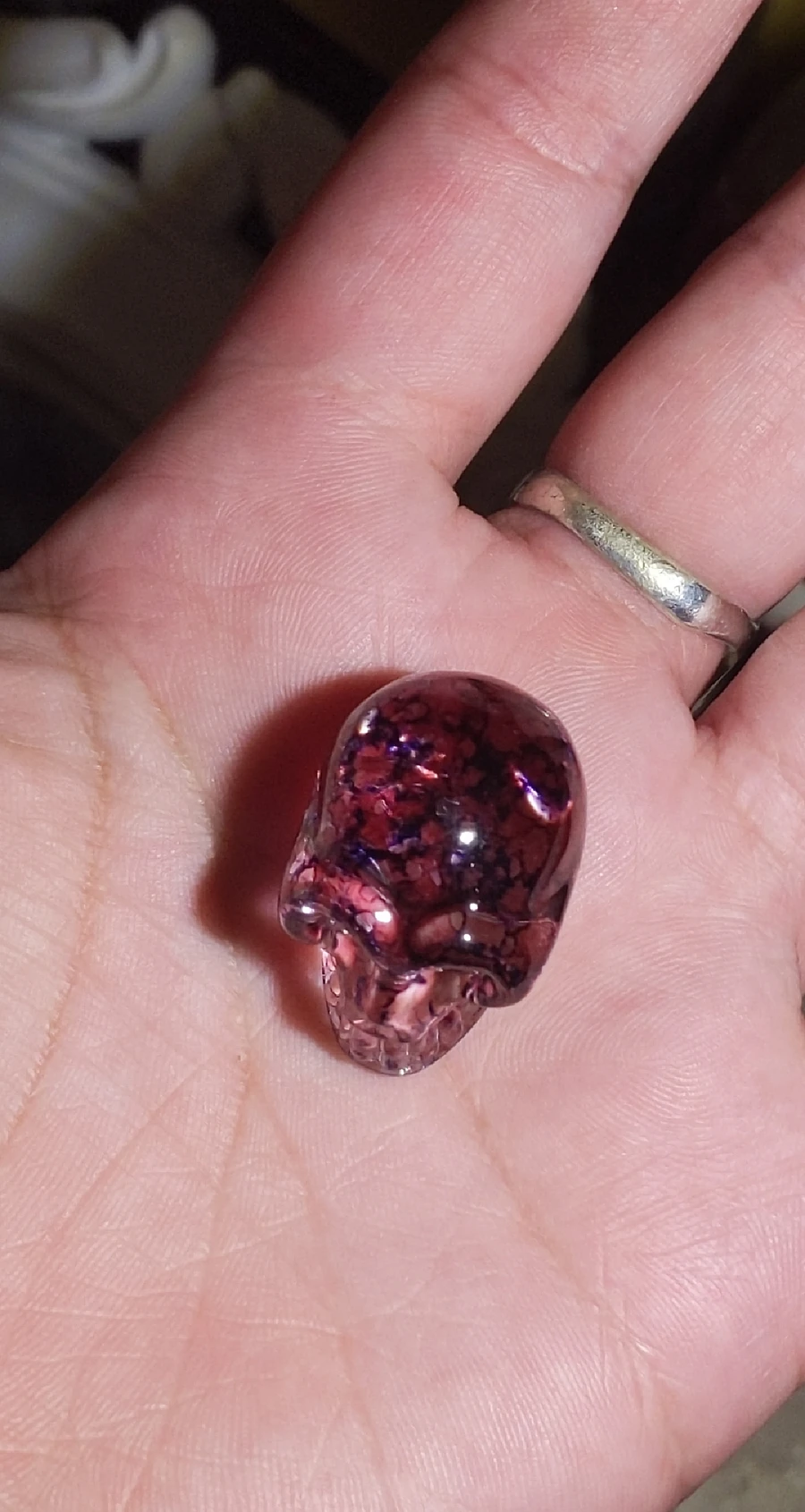 Crackled Purple Aura Quartz Skull #7 product image (3)