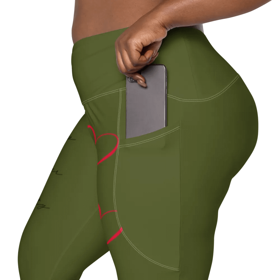 "Qu@lity He@rt" Leggings (Military Green) product image (8)