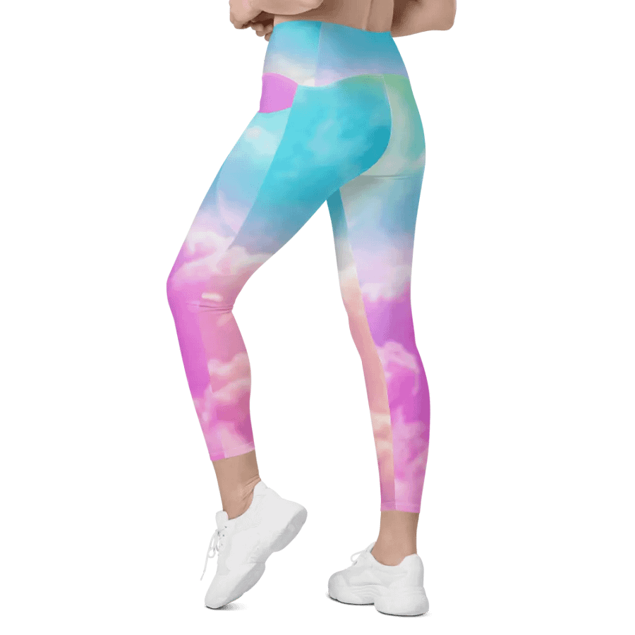 Blur cloud rainbow Design Leggings with Pocket - V7 product image (8)
