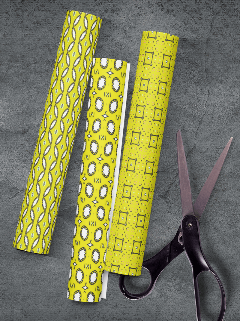 Cheerful Yellow patterned wrapping paper