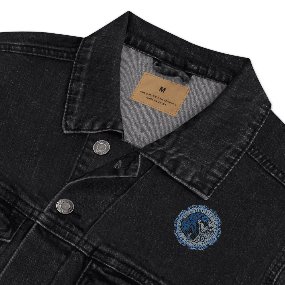 Norse Dragon Rune Emblem Denim Jacket product image (17)