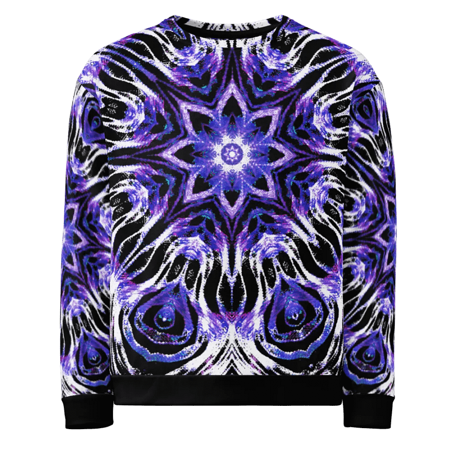 Abstract Symmetrical Purple and White Unisex Sweatshirt product image (2)