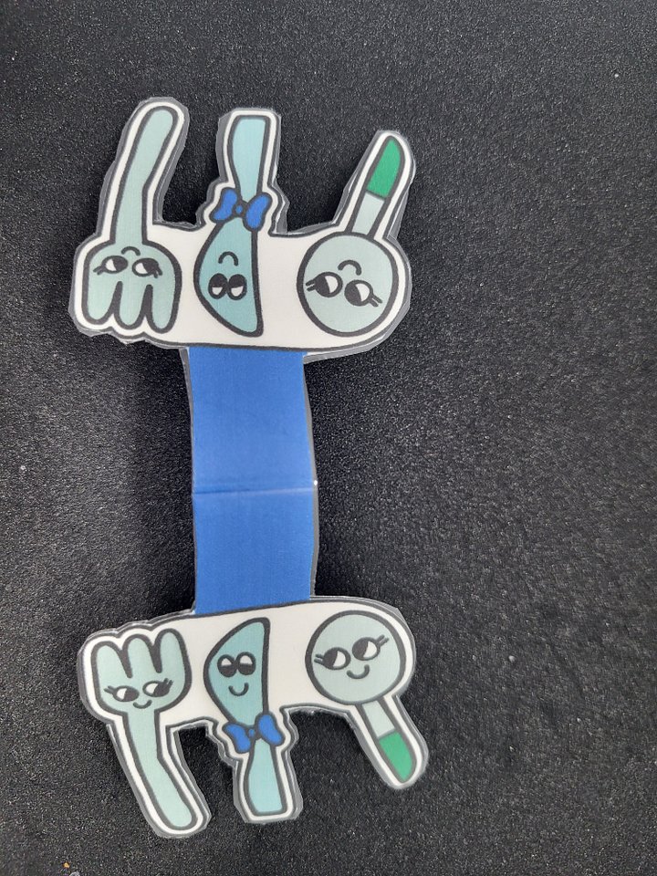 Smiley Silverware Trio Magnetic Bookmark – Cute Cartoon Fork, Knife & Spoon product image (2)