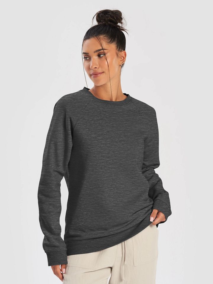 Plain Color Charcoal Heather Raglan Sweatshirt product image (1)