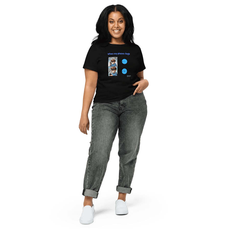 Phone Problems Comic High-Waisted Tee product image (3)