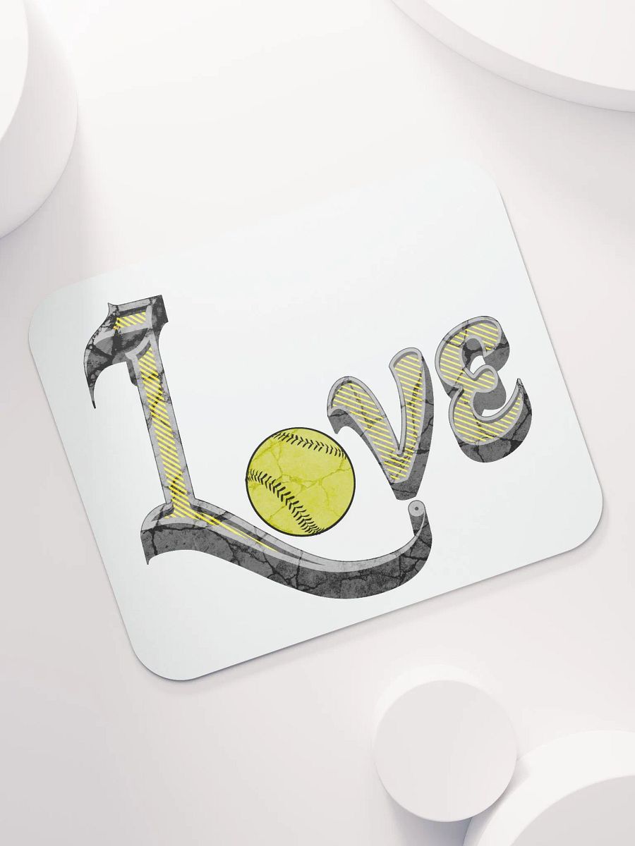 Love Softball Distressed Mouse Pad product image (5)