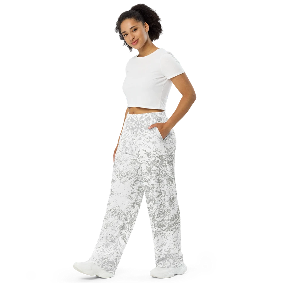 Abstract Pale Monochrome Unisex Wide Leg Trousers product image (4)