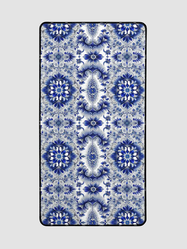 Desk Mat (31.5x15.5 inches) - Blue and White Floral Design product image (2)