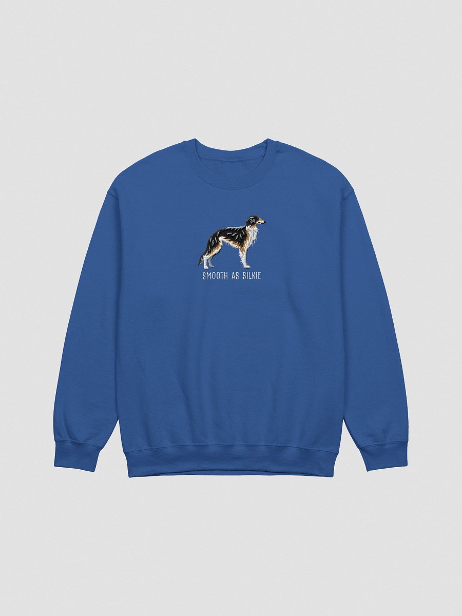 Smooth as Silkie Sweatshirt (Embroidered) of a Silken Windhound(Black & Tan) product image (7)
