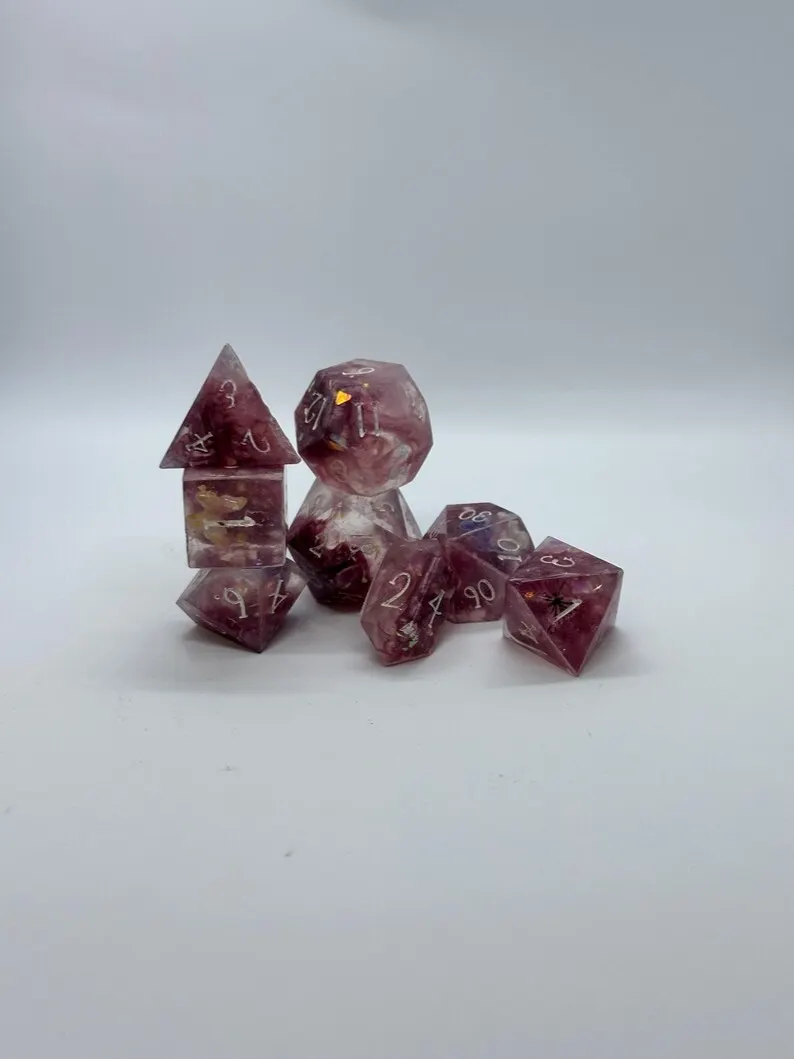 Clouded Butterfly - D&D dice set of 8 (caltrop + barrel) product image (3)