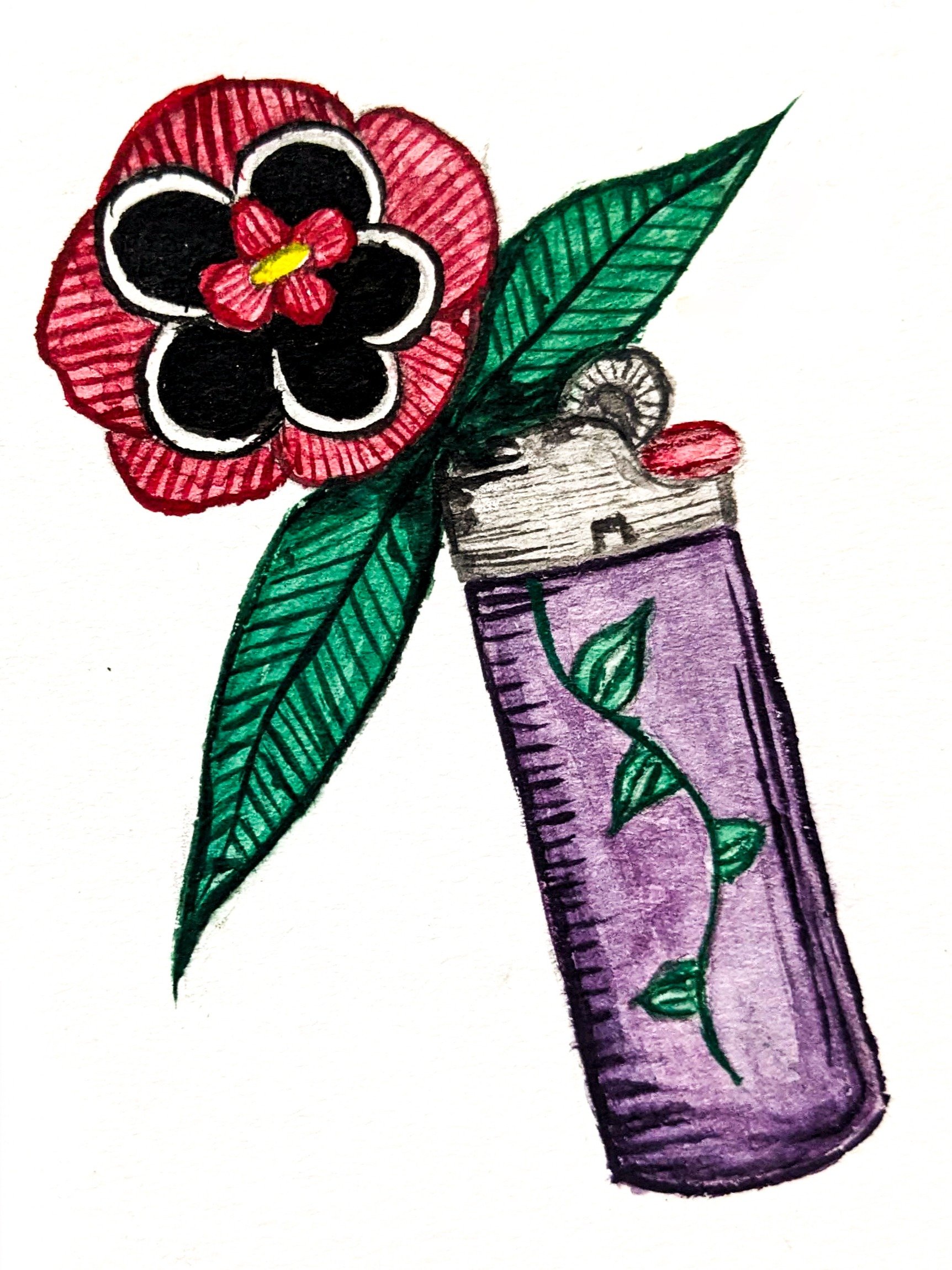 3" Floral Lighter Sticker product image (2)