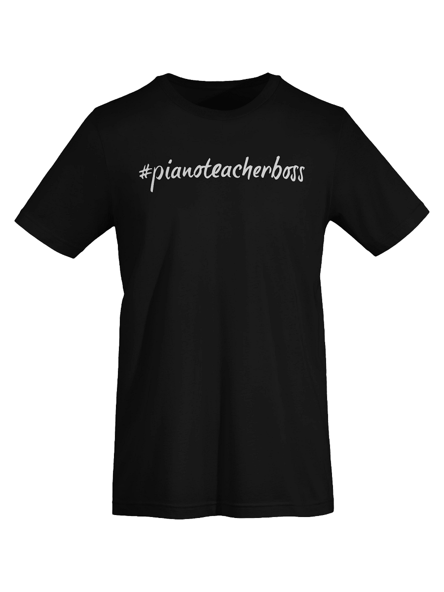 "Piano Teacher Boss" Cotton T-shirt with WHITE Script product image (7)