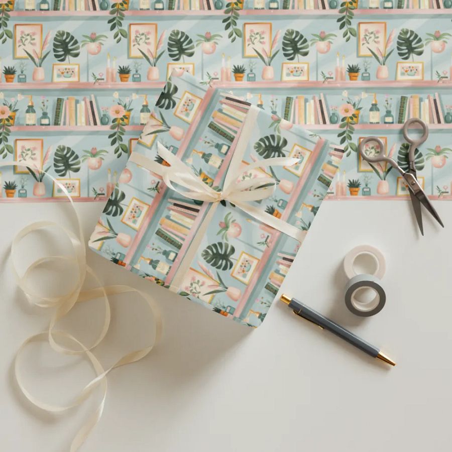 Papier Cadeau Bibliothèque Fleurie product image (6)