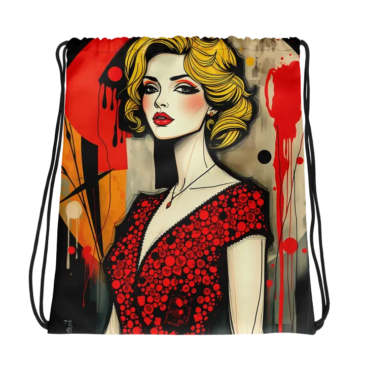 Expressive Red Dress Drawstring Bag product image (1)