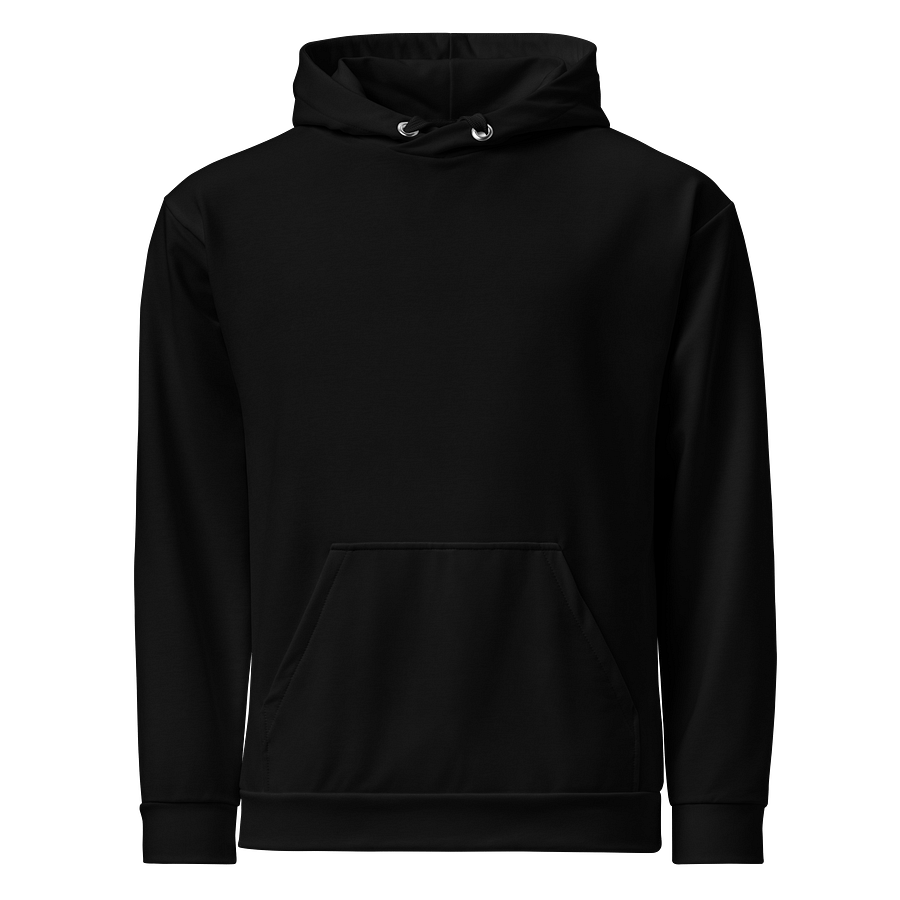 Black Solid Color Eco Friendly Pullover Unisex Hoodie product image (1)
