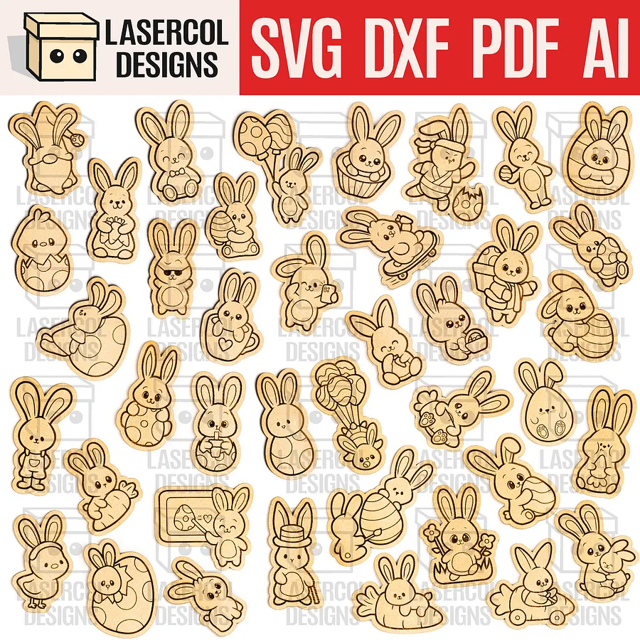 Easter Paint Kit DIY Cut Outs (Set 5-6-7-8) - Laser Cut Files product image (1)