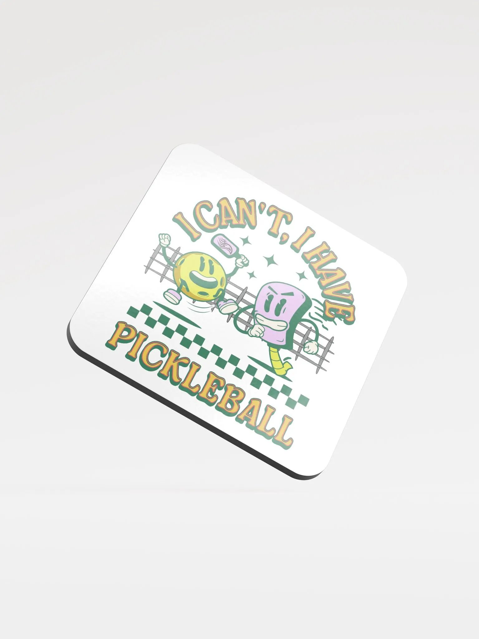 I Cant I Have Pickleball Paddle and Ball Cork Coaster Set product image (2)