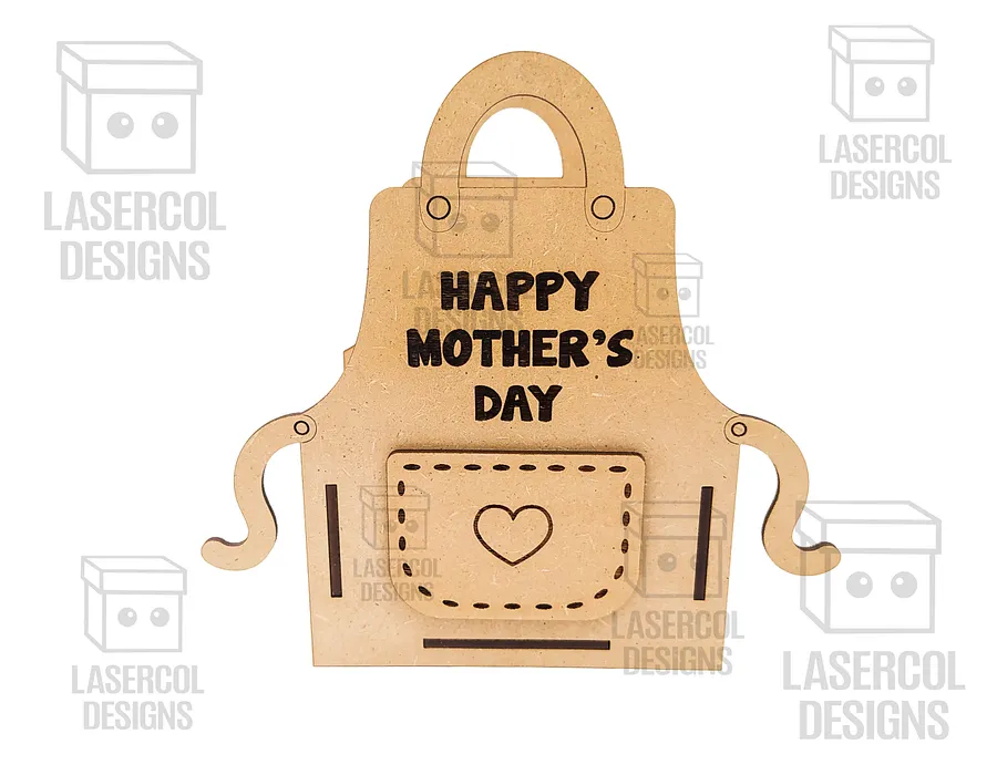 Mother's Day Gift Basket (3 Sizes) Apron Shaped Basket - Laser Cut Files product image (3)