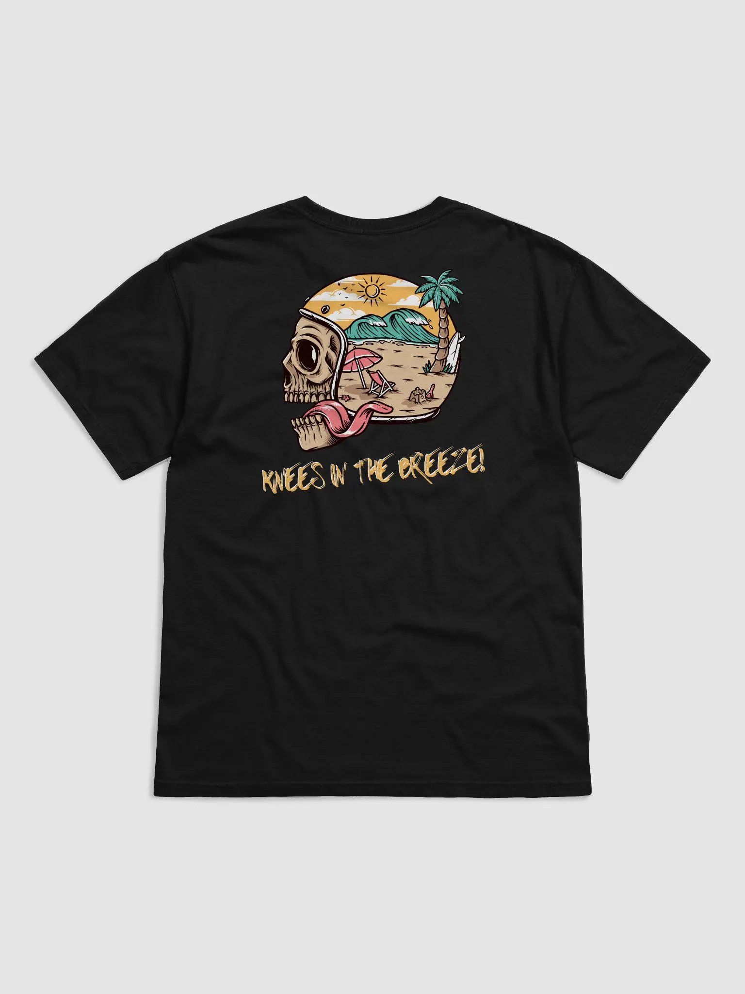 Knees in the Breeze! Motorcycle Crew Neck T-Shirt Back product image (1)