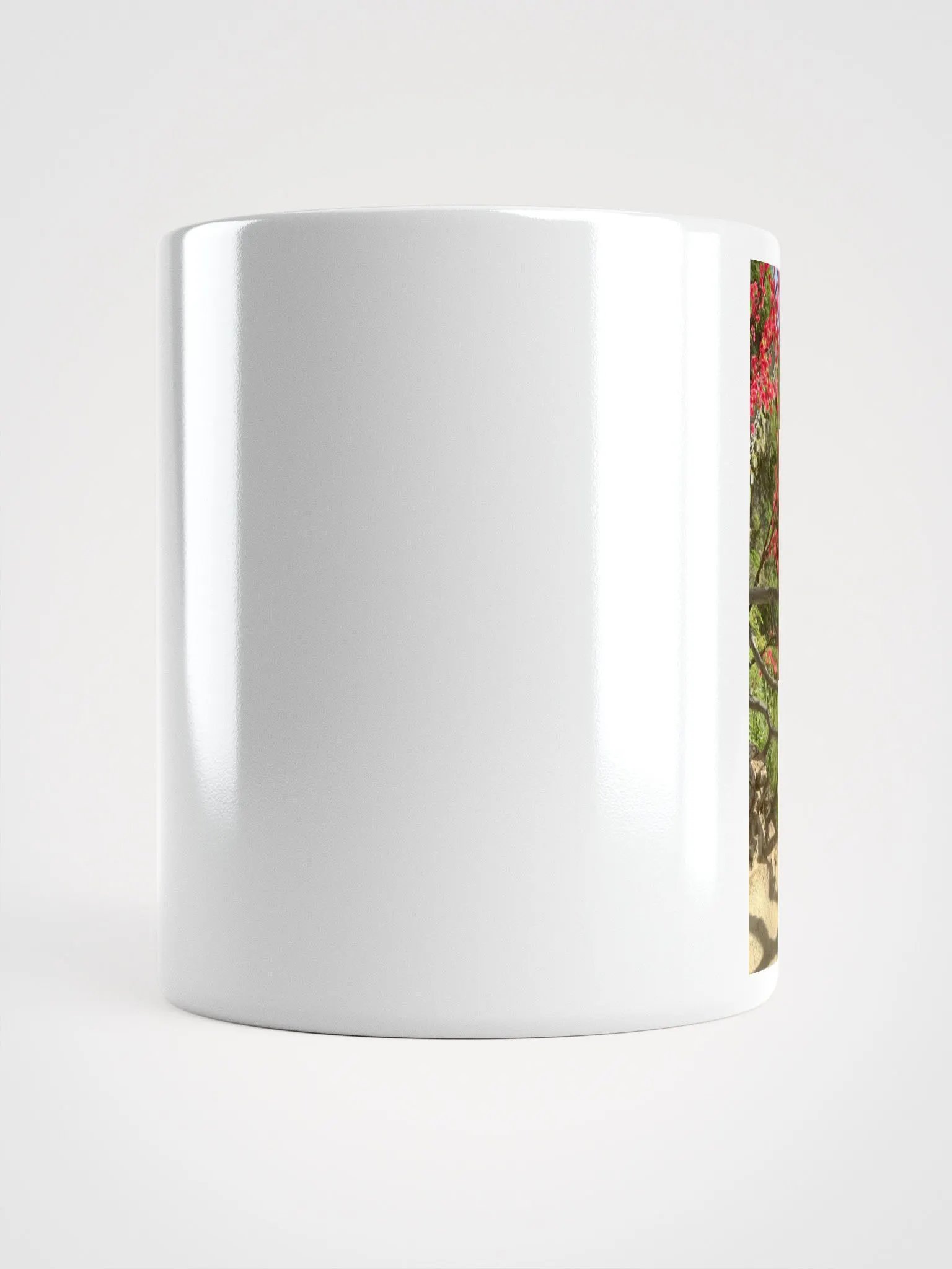 White Glossy Mug: flower and mountain product image (14)