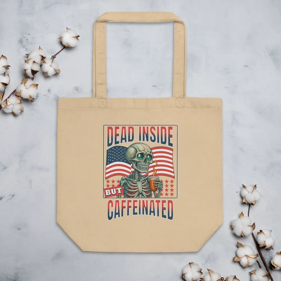 Dead Inside But Caffeinated Tote Bag product image (3)