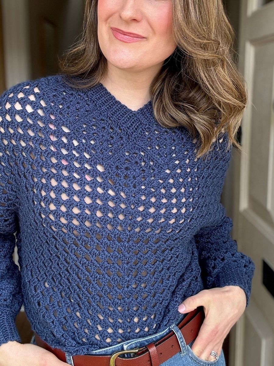 Modern Granny Square Sweater Pattern Adult Sizes product image (9)