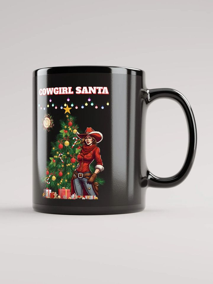 Cowgirl Santa - Christmas Black Mug product image (1)
