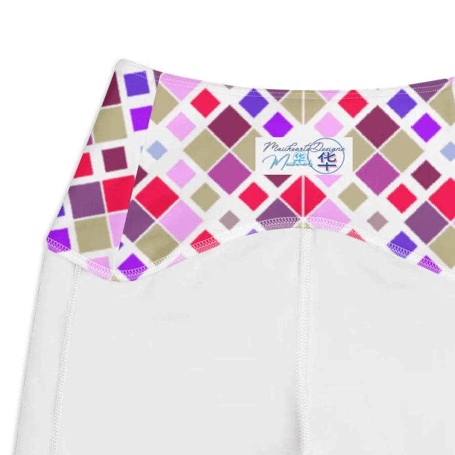 Colorful Square Pattern Design Leggings with Pocket - v10 product image (7)