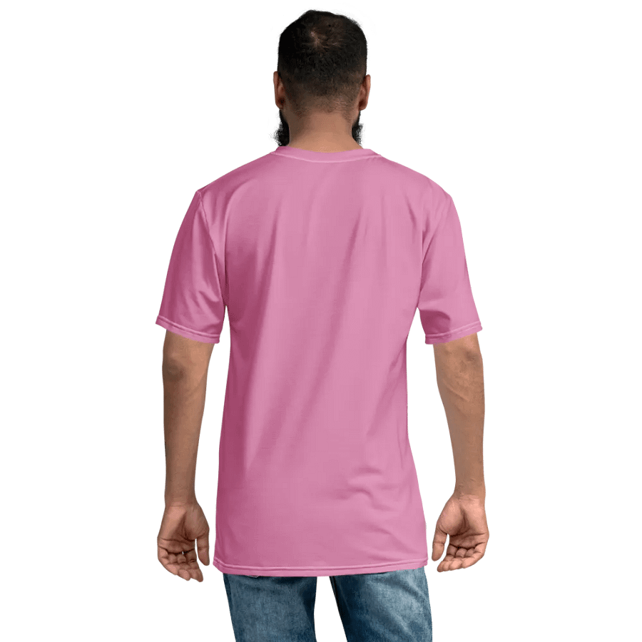 Plain Medium Carnation Pink True Summer Men's Crewneck Polyester Heavyweight Premium T-Shirt by Treasure Pie product image (8)