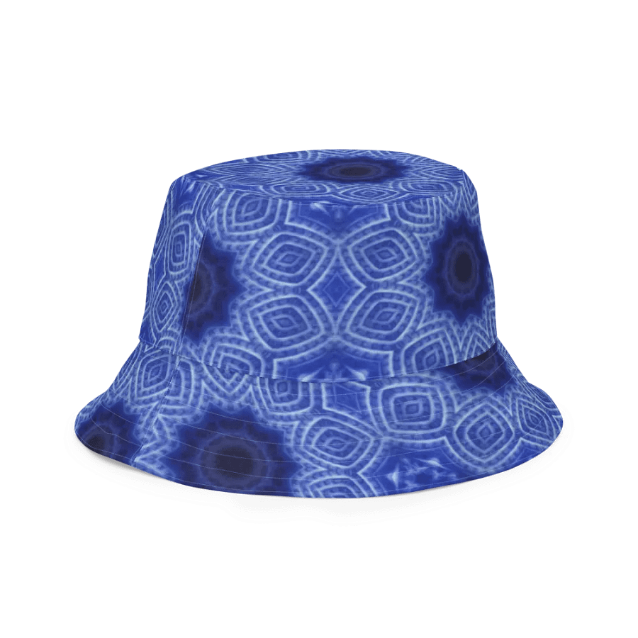 Blue and White Kaleidoscope Buckethat product image (11)