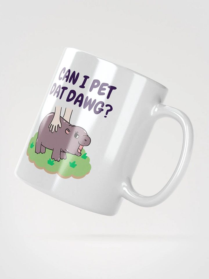 MOODENG'S CAN I PET DAT DAWG? WHITE GLOSSY MUG product image (2)