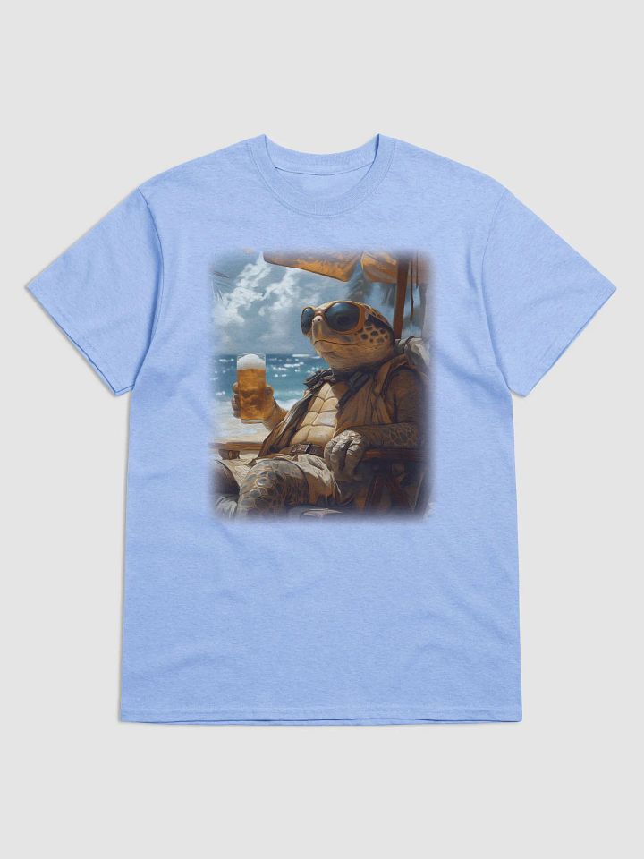 Turtle drinking beer and relaxing on the beach product image (1)