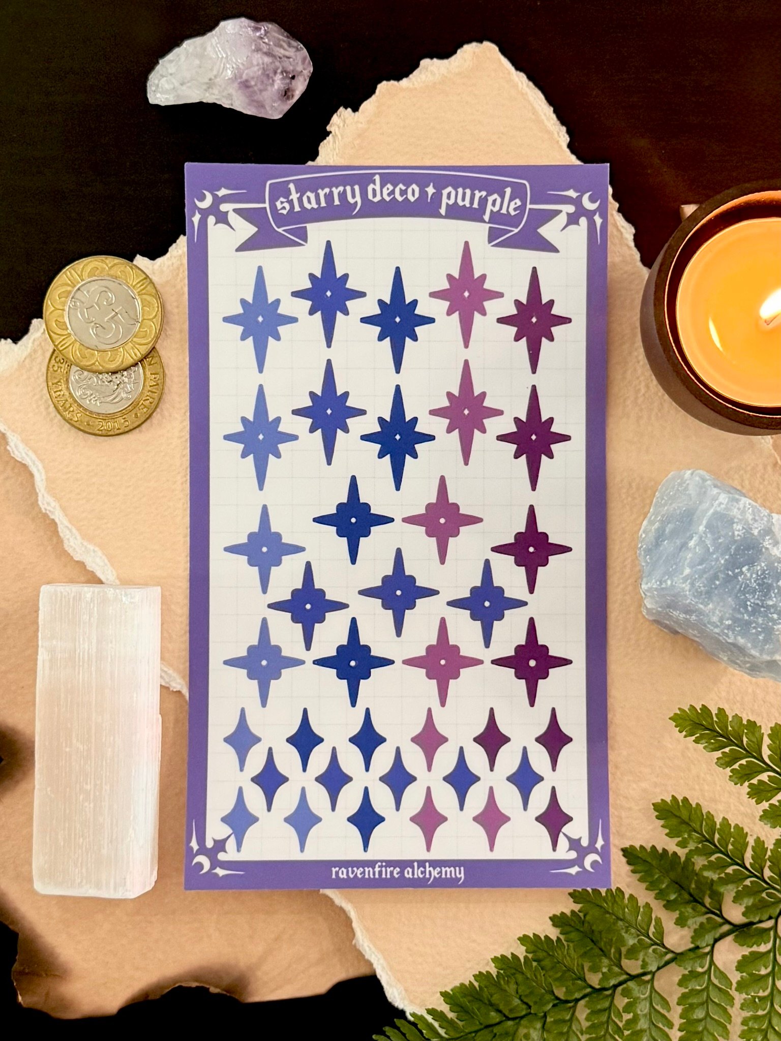 Purple Starry Deco - Sticker Sheet product image (1)