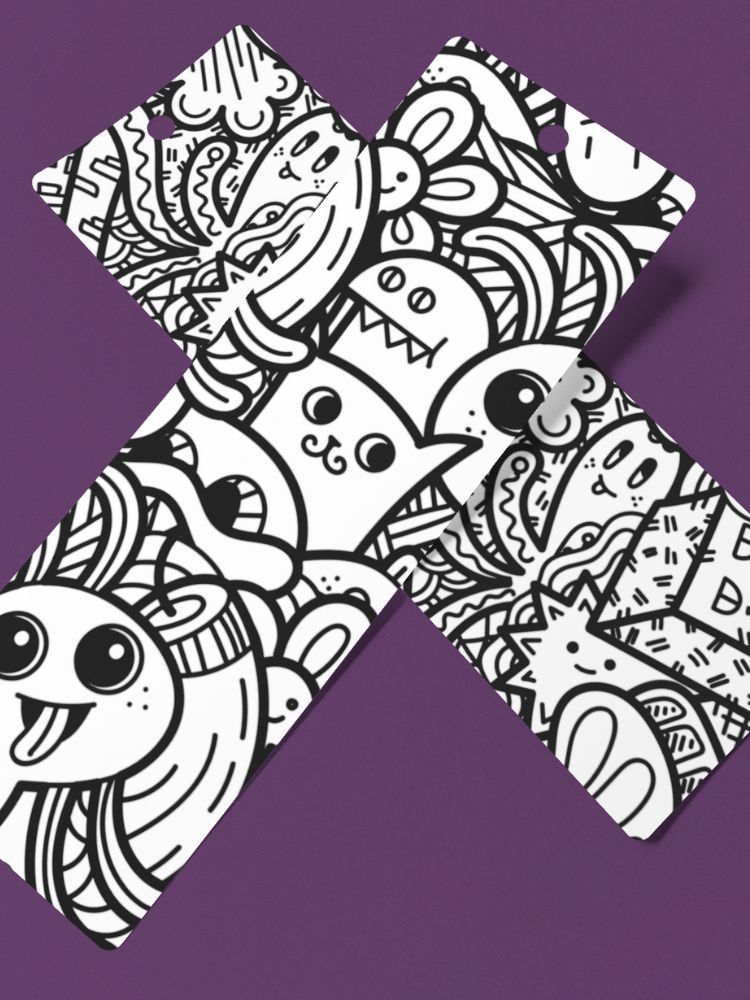 Mega Set of Doodle Monster Coloring Bookmarks - 2