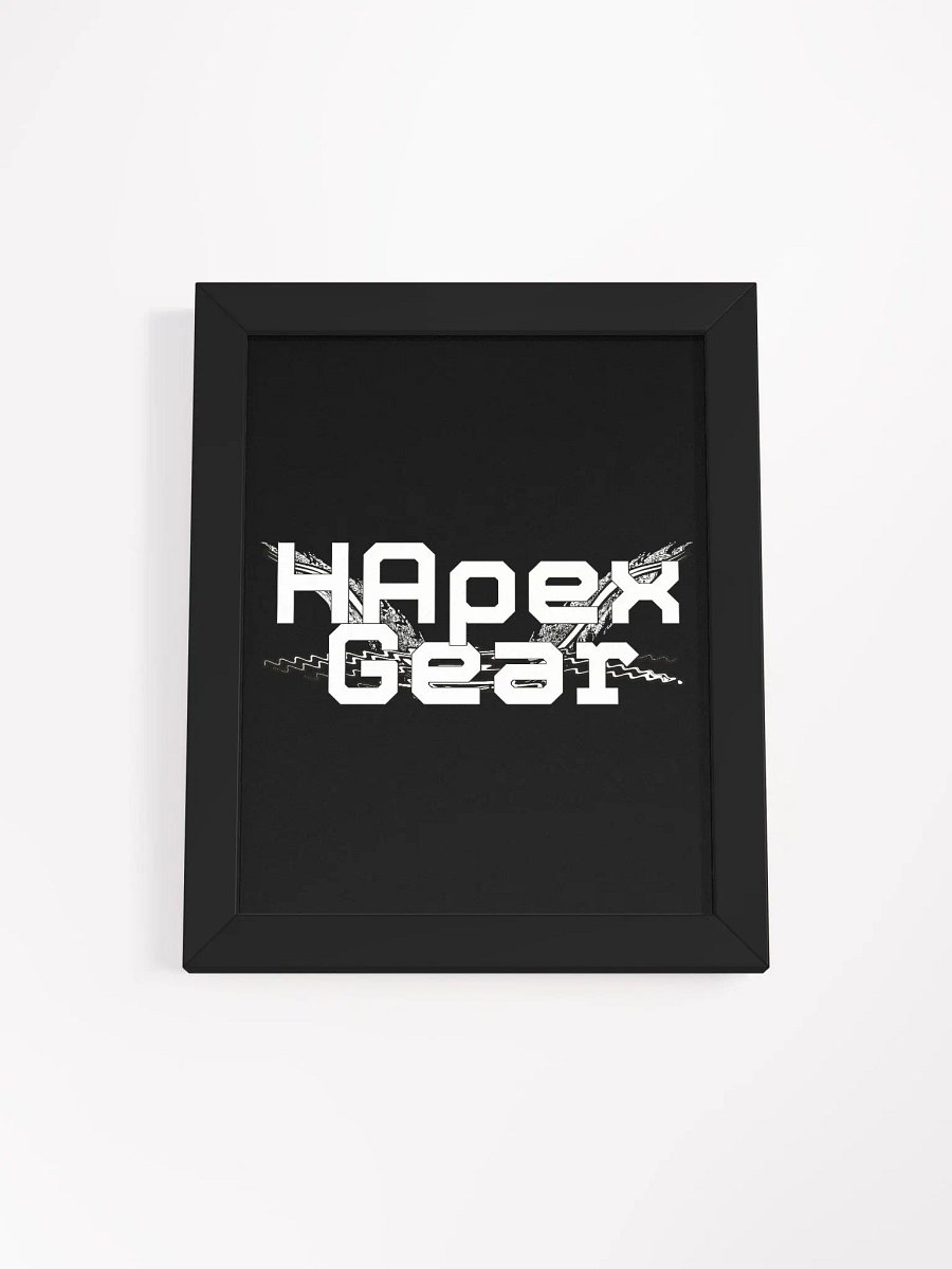 Framed - Black - High-Quality Matte Poster - White HApex Gear White Logo product image (1)