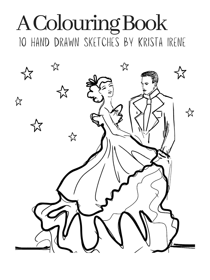 Hand Drawn Colouring Book - Belle of the Ball (Downloadable/Printable eBook) product image (1)