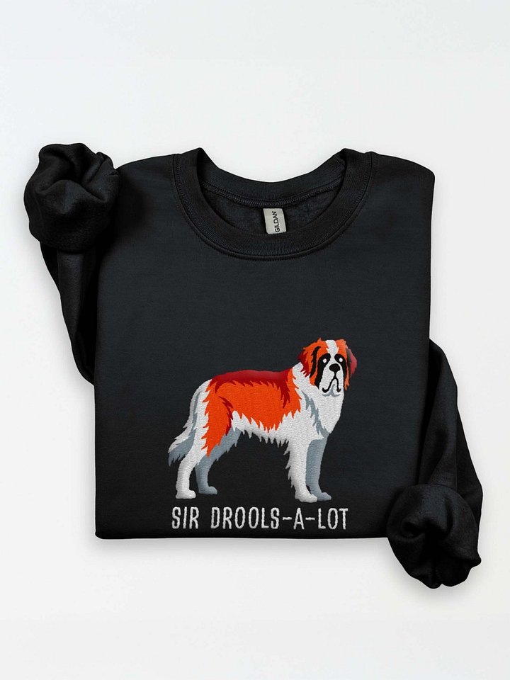 Sir Drools-A-Lot Sweatshirt (Embroidered) of a Saint Bernard(Red & White) product image (1)