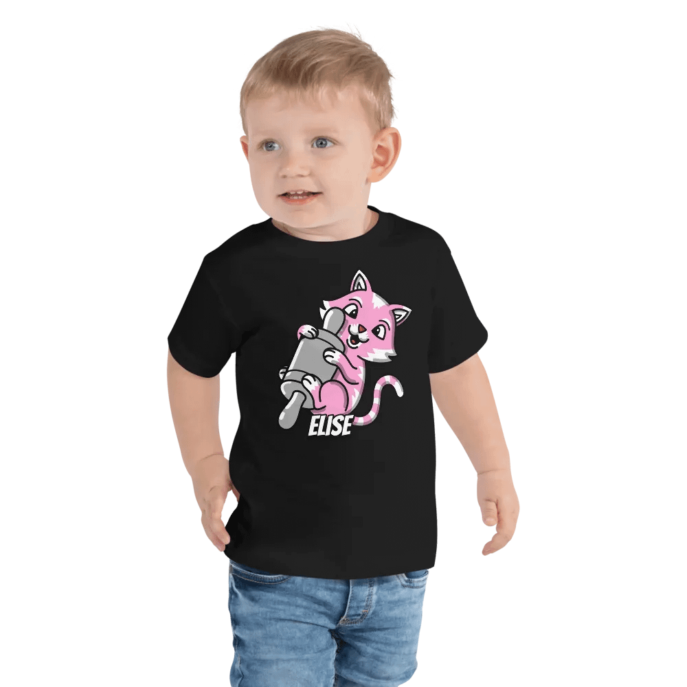 Cheerful Cat Rolling Pin Toddler T-Shirt product image (7)