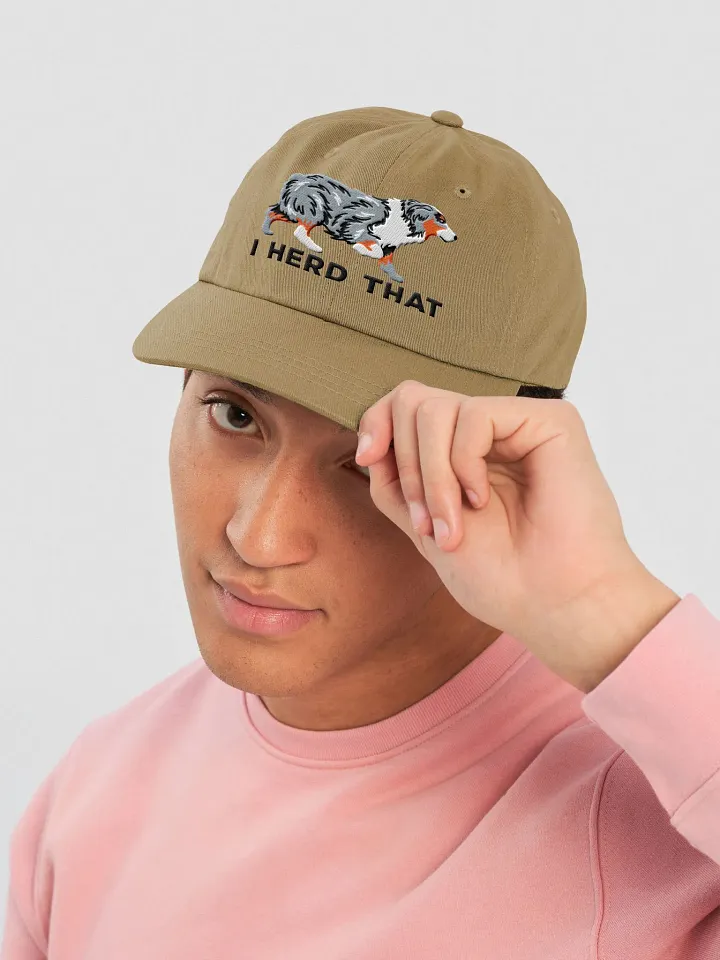I Herd That Classic Dad Hat(Embroidered) of an Australian Shepherd(Blue Merle) product image (2)
