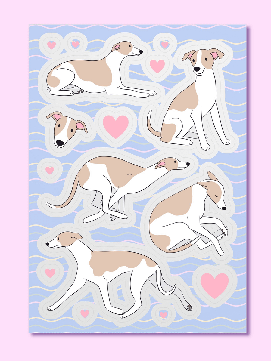 Graceful Whippet Sticker Sheet product image (1)