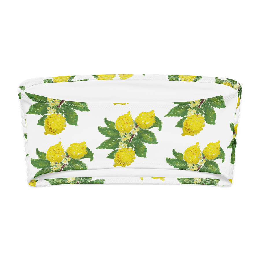 Lemon Love White Recycled Bandeau Bikini Top product image (5)