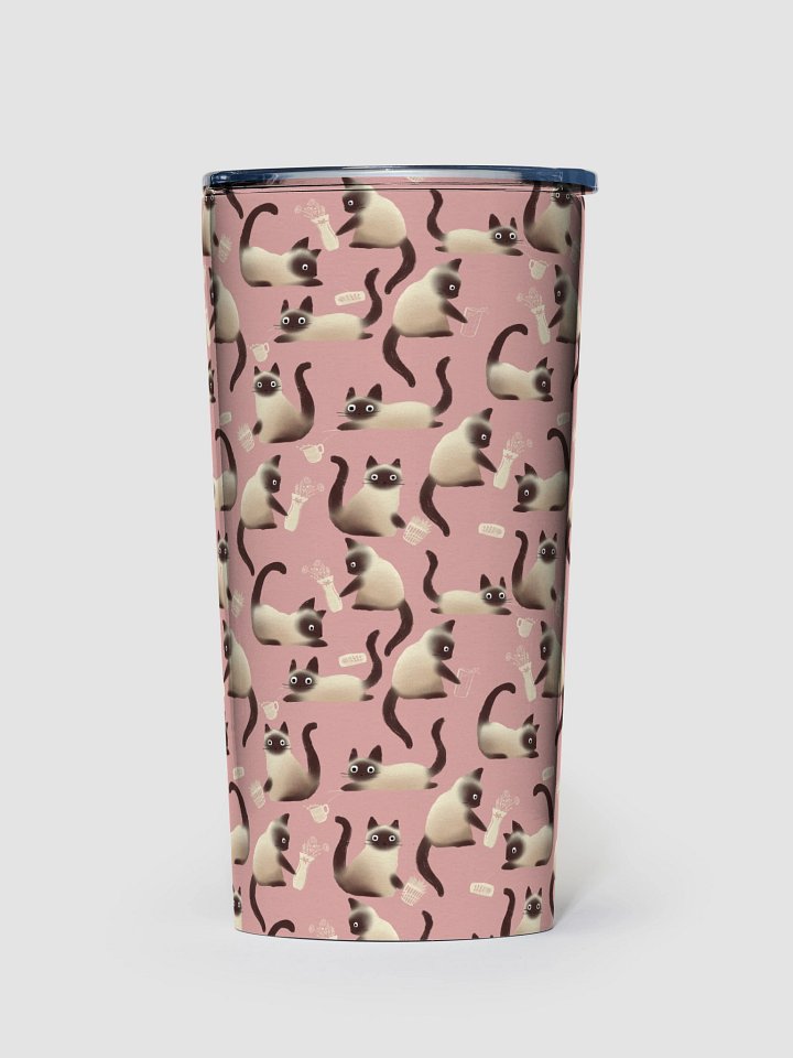 Bad Siamese Cats Knocking Stuff Over Tumbler, Pink product image (1)