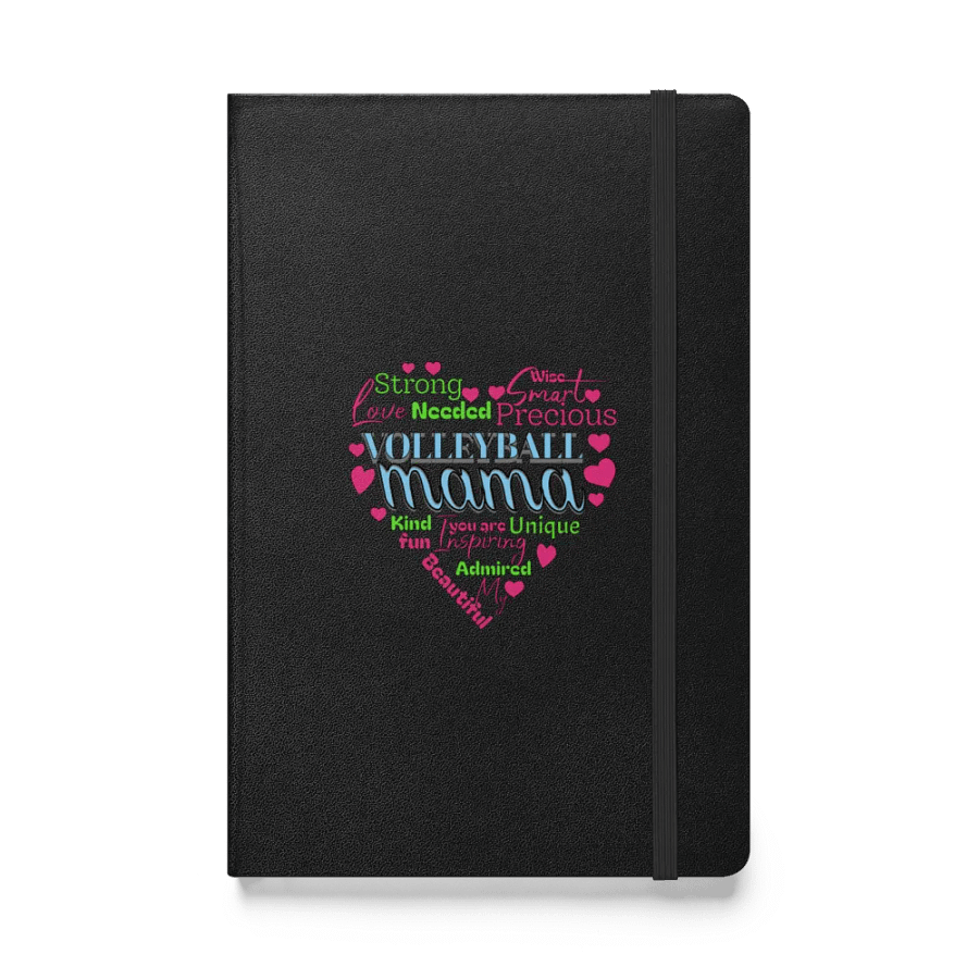 Heart Volleyball Mama Words Hardcover Notebook product image (1)