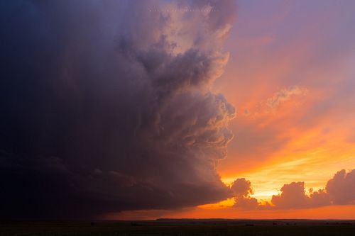 A stunning sunset in Wyoming a few weeks ago. An unusual anticyclonic rotating low-precip supercell was amazing to see with t...