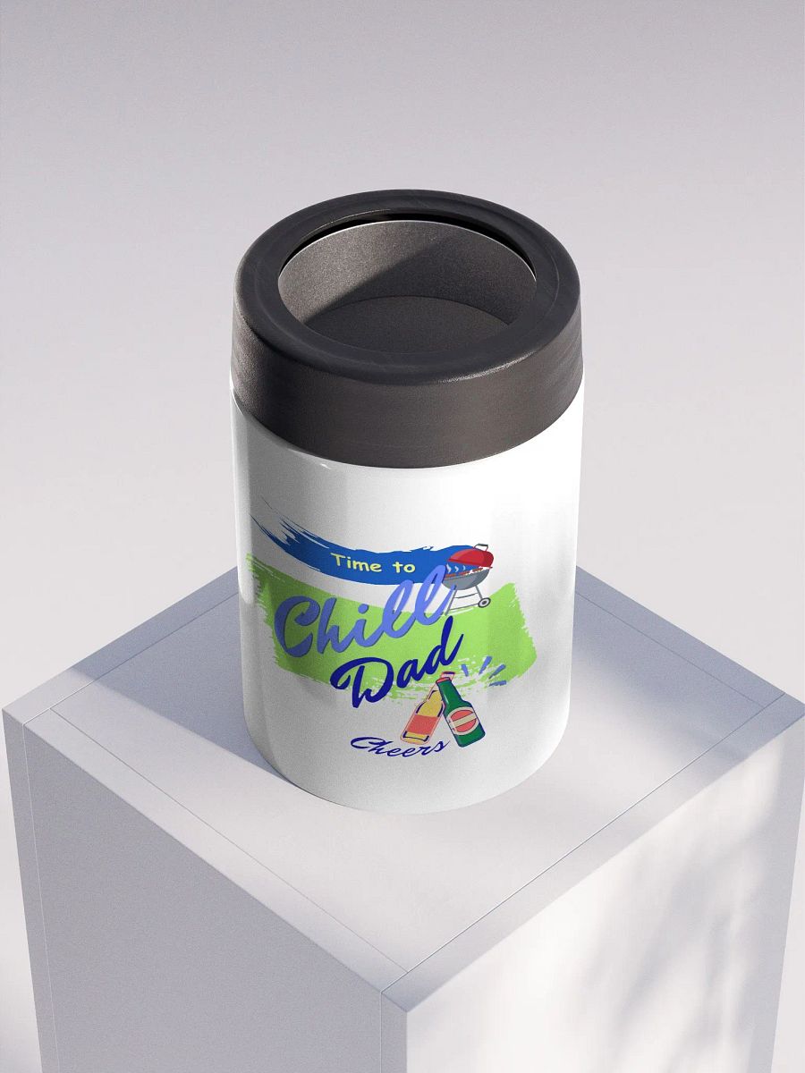 Double walled stainless steel  koosie perfect gift for fathersday. 'It's time to chill'  design product image (4)