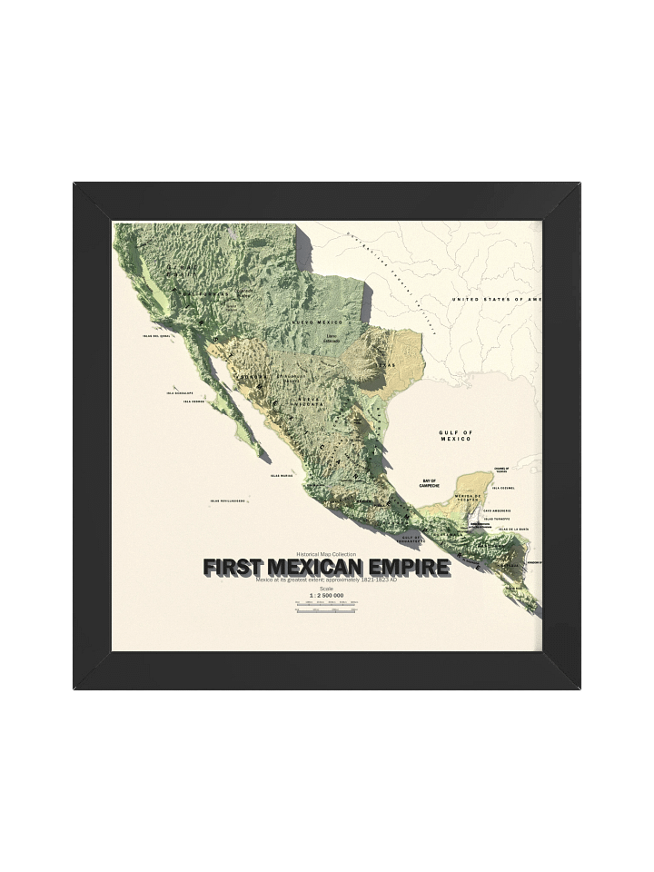 The First Mexican Empire - 1821 - Framed Map product image (9)