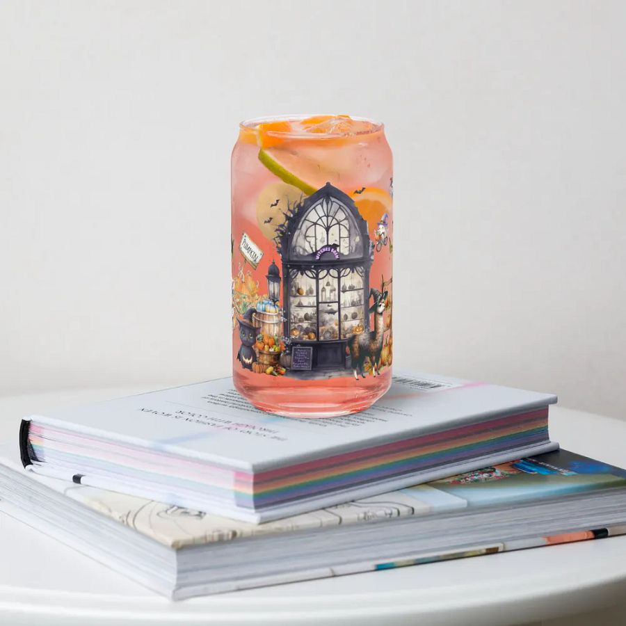 Witches Brew Coven Glass Can Tumbler | 16oz Enchanted Magic Shop Design | Whimsical Drinkware product image (8)